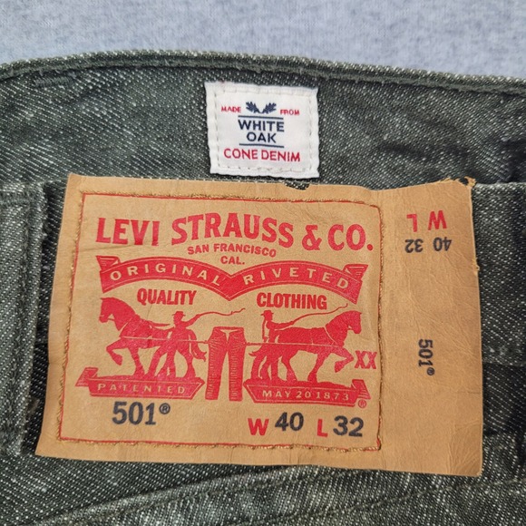 Levi's Other - Levi's 501 White Oak Cone Denim Jeans Mens 40x32 Green Straight Leg 00501-2129